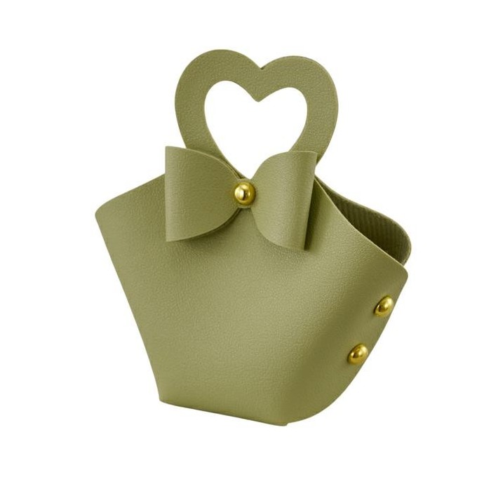 BORSETTA CUORE PICCOLA VERDE 8X9